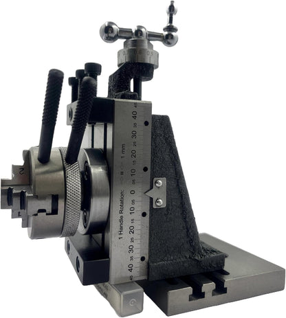 Assorts New Mini Fixed Vertical Slide with 2-Slot Side Scale and Sturdy Base Plate, Featuring a 50mm 3-Jaw Self Centering Chuck with Enhanced Stability Back Plate for Mini lathe metalworking