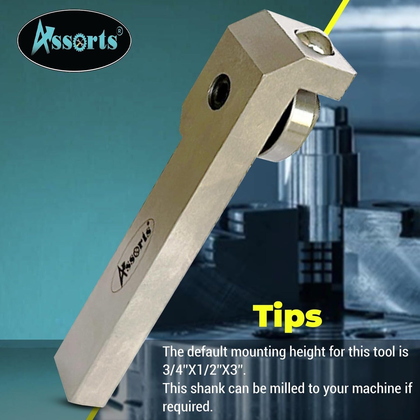 ASSORTS Entry Series Burnishing Tool with Premium Indexable Lathe Tool Holder, Light-Duty Surface Finishing Tool, 3/4?×1/2?×3? CNC & Conventional Lathe Compatible, Replaceable Carbide Insert