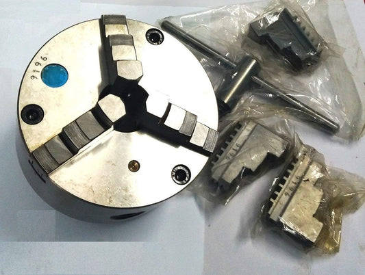 160 mm 3 jaws Self Centering Chuck For Lathes & HV 8 Rotary Table+ Back Plate (MT3 Spigot Extension)