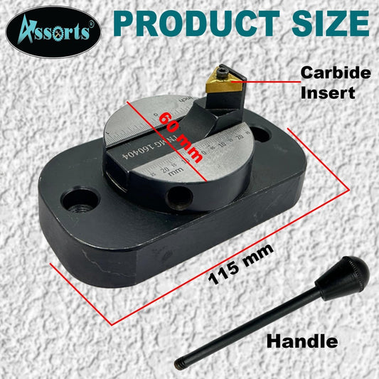 Assorts Lathe Ball Turning Attachment – Oval & Round Base with Graduation Scale – Single & Double Bit Options – Convex & Concave Metal Sphere Radius Turning Fits Myford & Similar Lathes – Supplied in Plastic Suitcase with 1 Cutting Bit Box