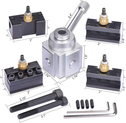 Aluminium body quick change tool post set for mini lathe machine