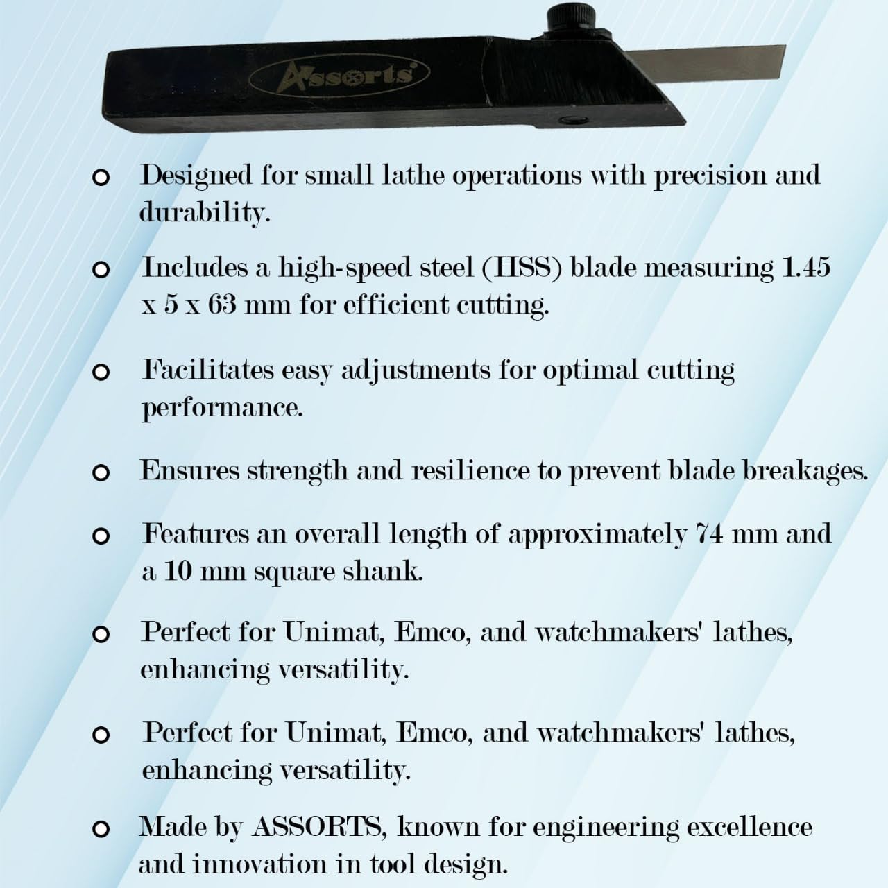 Mini Lathe 10 mm Cut off Square Parting Tool with HSS Blade For Emco Unimat Lathes