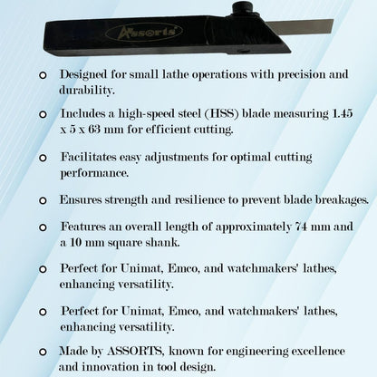 Mini Lathe 10 mm Cut off Square Parting Tool with HSS Blade For Emco Unimat Lathes