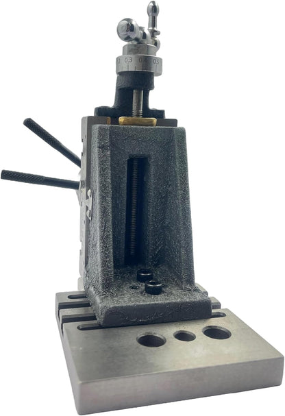 Assorts New High-Precision Mini Fixed Vertical Slide (90mm X 50mm) with Integrated Side Scale (3 Slots) and Base Plate, Featuring a 50mm 3-jaw Self-Centering Chuck with Back Plate