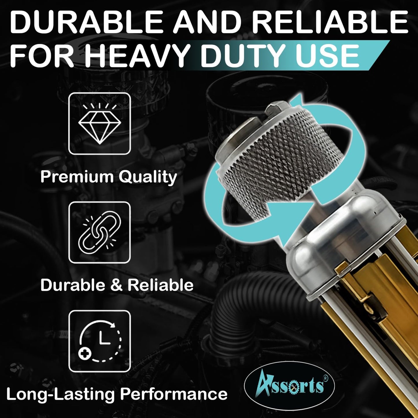 Assorts Engine Cylinder Hone Kit 2"–3" (50–75mm) Adjustable Handheld Honing Tool with 16 Honing Stones, 4" x 5/16" x 5/16", Heavy Duty Cylinder Hone for Automotive & Motorcycle Engines