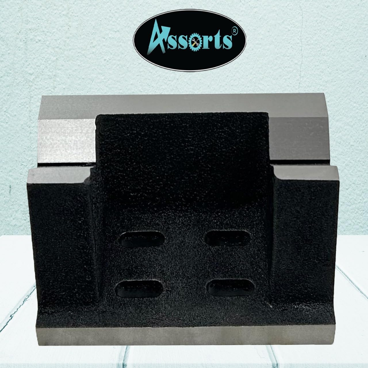 Assorts Precision Graded Caste Iron Vee Angle Plates-stress Relieved - Work-holding Clamping Milling Engineering Machine Tools-heavy Duty (3" X 3" X 5" (75 X 75 X 125 Mm) T-slotted)