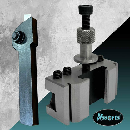 Quick Change Tool Post Holder for Boxford, Warco & Similar Size Lathe Machine (T51 STD Holder W/Parting Cut Off Holder (1/2" Blade))
