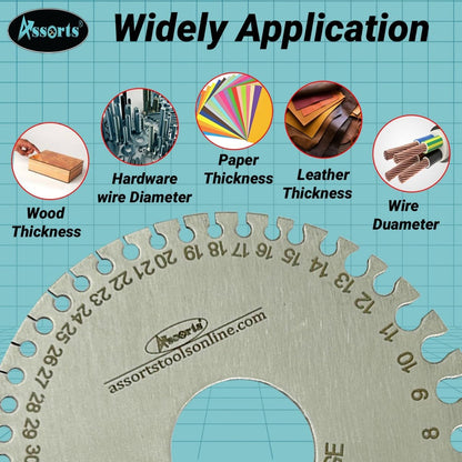 Stainless Steel Wire Gauge Measures Standard and Metric (Round)