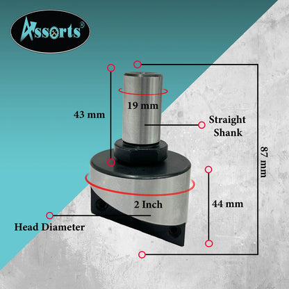 2" Inch (50 mm) Head Diameter Fly Cutter for Milling & Lathe Machine with HSS Tool Bit, Straight Shank 3/4" Inch