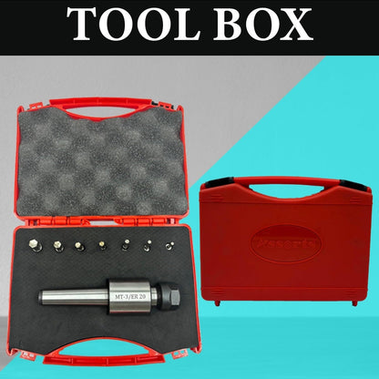 ASSORTS MT3 Shank Rotary Broach Holder with ER20 Adaptor – Precision Internal Hex Broaching Tool Set with Hardened HSS Hex Broaches for CNC Lathes, Milling Machines & Professional Metalworking