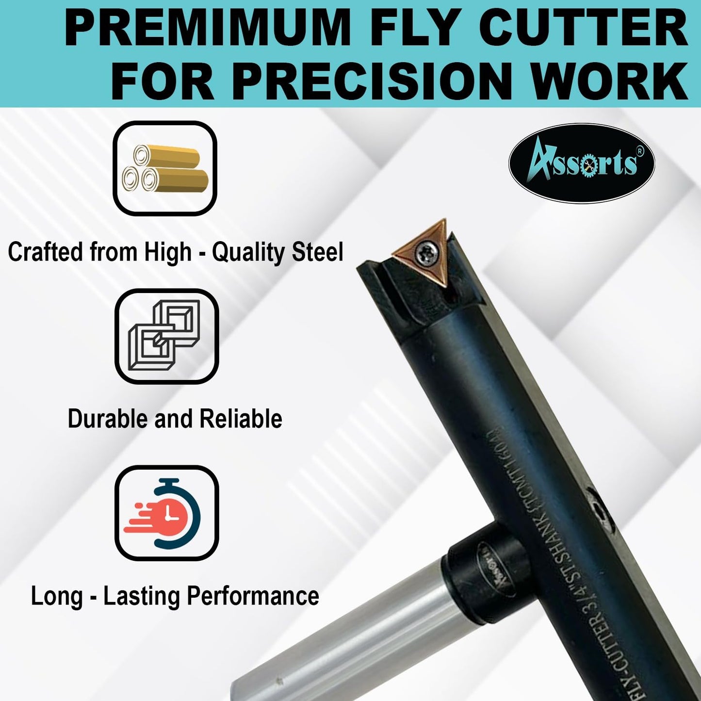 Assorts 6″ Balanced Fly Cutter Indexable Face Milling Cutter with 3/4″ Straight Shank, Single TCMT1604 Insert, Torx Screw & Star Key Included