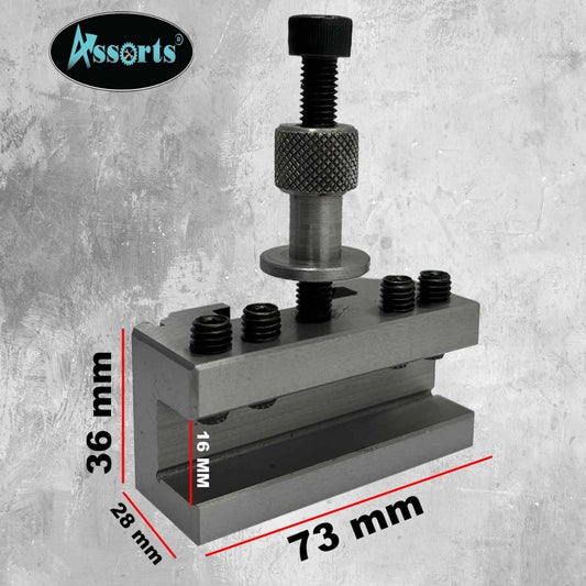 Quick Change Tool Post Holder for Boxford, Warco & Similar Size Lathe Machine (T51 STD Holder W/Parting Cut Off Holder (1/2" Blade))