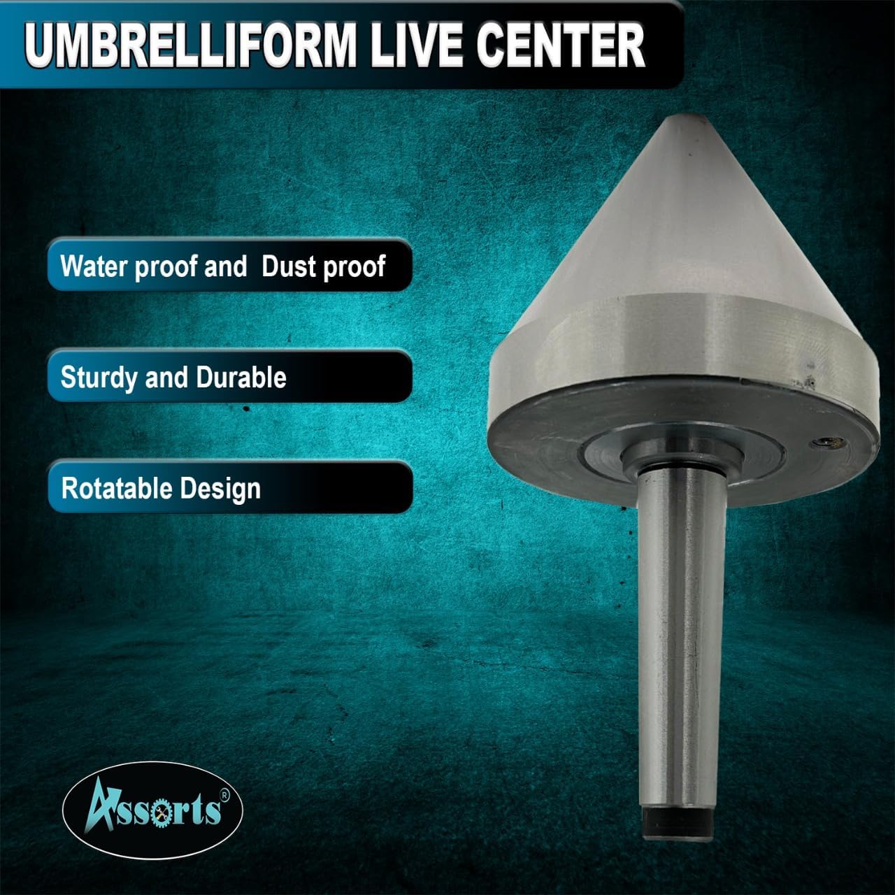 Bull Nose Pipe Live Revolving Center For Conventional Lathe II Under 5 Micron Run-out II Double Bearing II Fully Hardened & Ground II Capacity 0.5" to 3" Inch (12.5 to 75 mm) II (Morse Taper MT2)