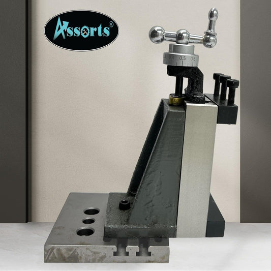 Assorts' Design Patent Mini Vertical Milling Slide with Base Plate- Direct Mounting on 7 x 14 Mini Lathe Machine (Fixed Type- with Clamps) Design Patent