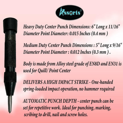 Set of 2 Pcs Automatic centre Punch/dot Punch/Drill-Light & Heavy Duty