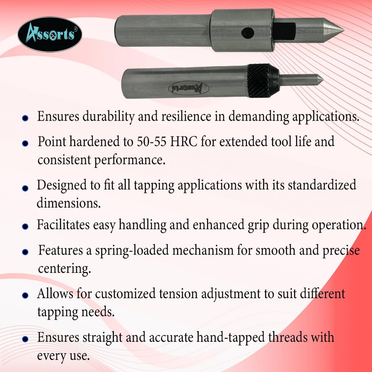 Assorts Set of 2 Spring Center Tap Guide Tool to Align Tap for threading Lathe Mill Jig Bore
