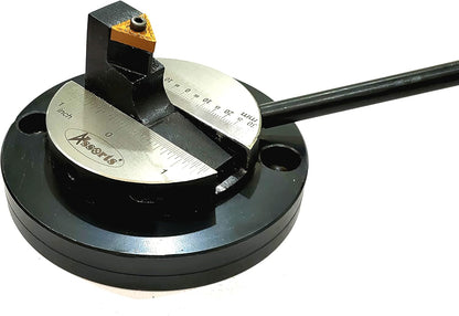 ASSORTS Lathe Ball Turning Attachment – Round Base with Size Scale – Single Bit – Convex & Concave Metal Sphere Radius Turning Fits Myford & Similar Lathes