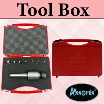 Assorts MT3 Shank Rotary Broach Kit with ER-20 Adapter & 7-Piece Hex Broach Set – Premium Precision Tools for CNC and Milling Operation