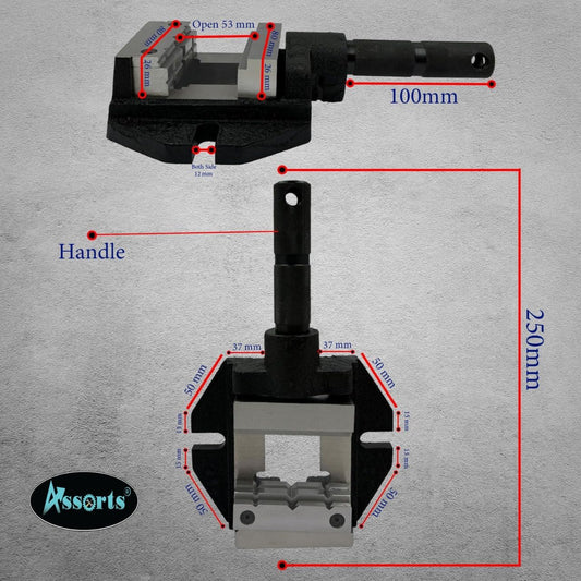 Unigrip Cast Iron Nippy Drill Mill Vice – 82 mm Jaw Width with Hardened Steel Jaws