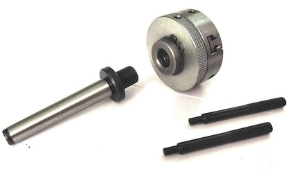 MT-2 Arbor with M12 x 1 Thread for Milling & Lathe Machine + 50mm 3-Jaw Self-Centering Chuck