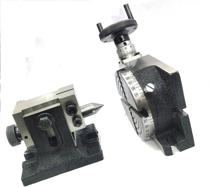 QUALITY PRECISION HORIZONTAL VERTICAL MILLING INDEXING 4"/ 100 ROTARY TABLE WITH SUITABLE TAILSTOCK & SMALL CHUCK & FIXING T NUT BOLTS