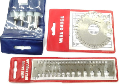 QUALITY 4 PIECES EDGE FINDER SET INCLUDES EF-130,132,133,134 & WIRE GAUGE SET ROUND & RECTANGULAR