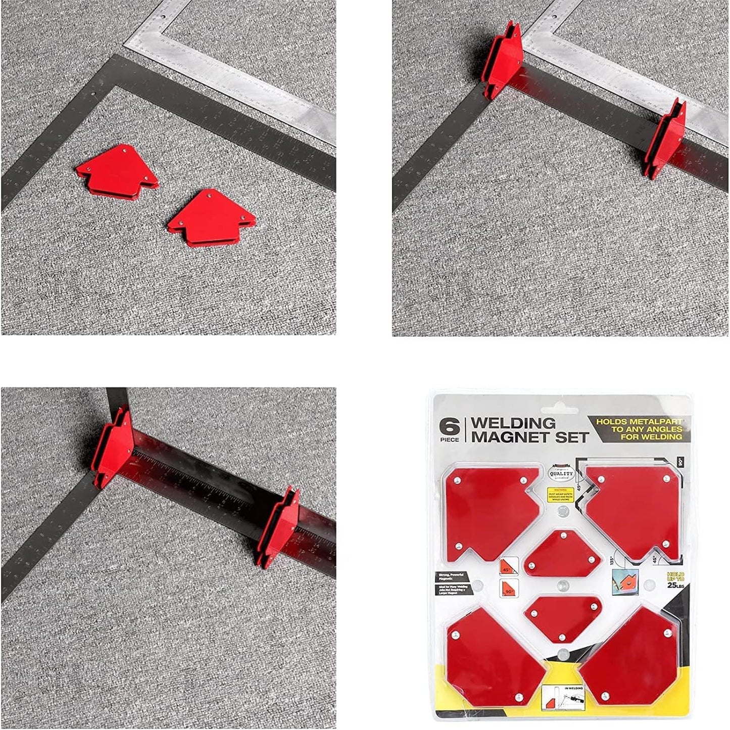 Welding Positioner Set, Magnetic Welding Aids Accessories, Heavy Duty Magnetic Arc Welding Electrode Holders (Set of 6)