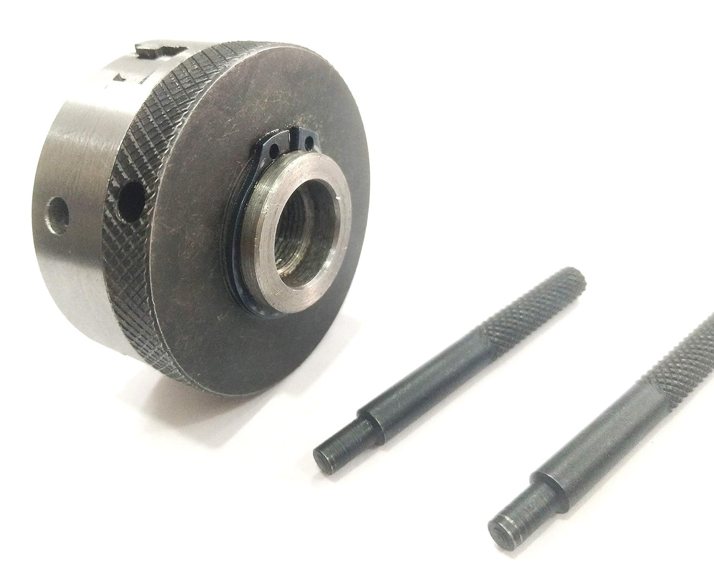 MT-2 Arbor with M12 x 1 Thread for Milling & Lathe Machine + 50mm 3-Jaw Self-Centering Chuck