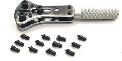 Watch CASE Opener- JAXA Style Battery Replacement Wrench Back-CASE Remover with 4 Sets of Interchangeable Chuck PIN Large Waterproof Watch CASE Opener