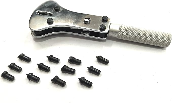 Watch CASE Opener- JAXA Style Battery Replacement Wrench Back-CASE Remover with 4 Sets of Interchangeable Chuck PIN Large Waterproof Watch CASE Opener