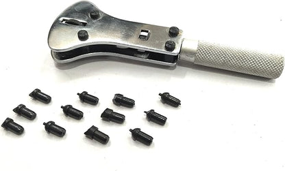 Watch CASE Opener- JAXA Style Battery Replacement Wrench Back-CASE Remover with 4 Sets of Interchangeable Chuck PIN Large Waterproof Watch CASE Opener