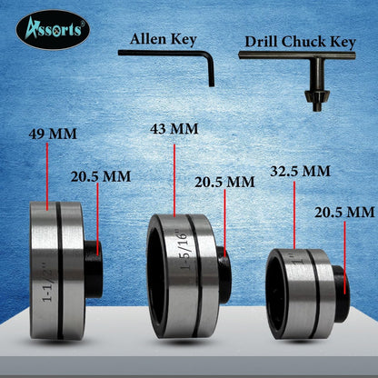 Assort MT3 Tapping, Threading, and Reaming Die Holder Set with Drill Chuck - Imperial