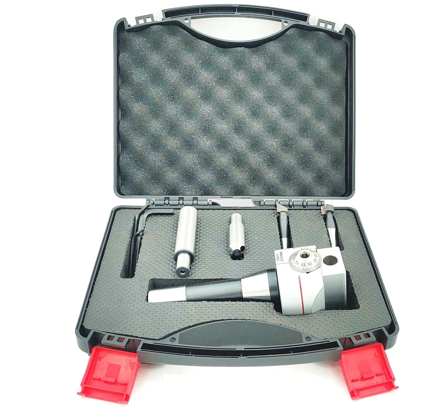 Boring Head Diameter 62 mm with 2 x Fly cutting tool holders & 2 x Carbide Brazed Tools II 1 Division: 0.01 mm