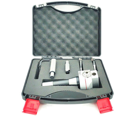 Boring Head Diameter 62 mm with 2 x Fly cutting tool holders & 2 x Carbide Brazed Tools II 1 Division: 0.01 mm (R8 Shank (7/16 UNF Drawbar))
