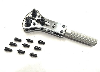 Watch CASE Opener- JAXA Style Battery Replacement Wrench Back-CASE Remover with 4 Sets of Interchangeable Chuck PIN Large Waterproof Watch CASE Opener