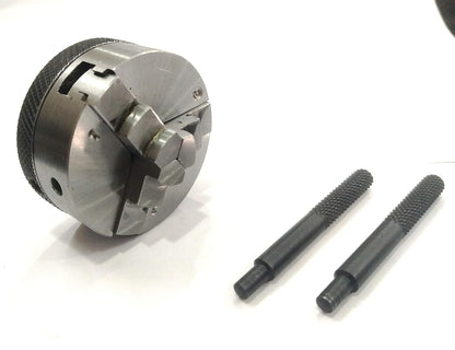 MT-2 Arbor with M12 x 1 Thread for Milling & Lathe Machine + 50mm 3-Jaw Self-Centering Chuck