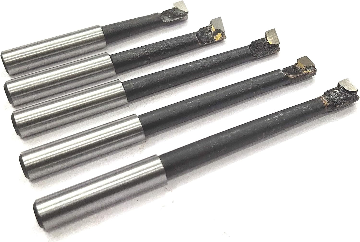 Set of 5 Pcs Carbide Brazed Boring Tools Shank Size 7.90 mm Round- Suitable for Cutting Through Boring Head & Tool Holders of 8 mm Bore Size