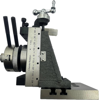 Assorts New Mini Fixed Vertical Slide with 2-Slot Side Scale and Sturdy Base Plate, Featuring a 50mm 3-Jaw Self Centering Chuck with Enhanced Stability Back Plate for Mini lathe metalworking