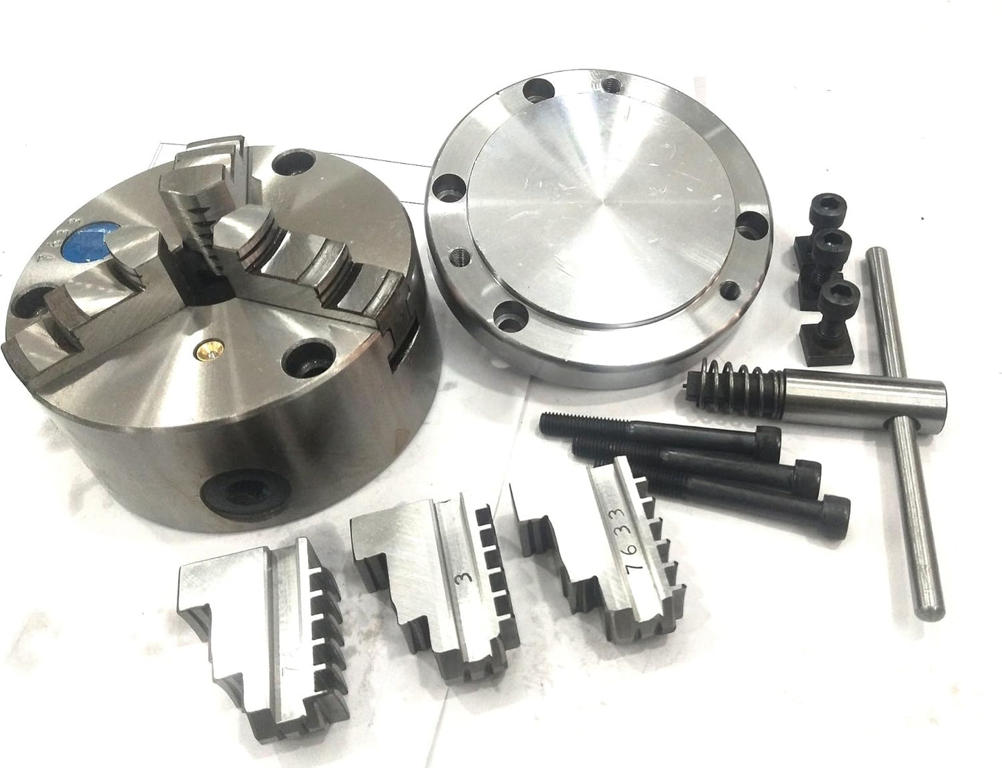 125 mm Self Centering Chuck +Reversible Jaws+ Back Plate (MT2 Spigot)-Fits HV6 Rotary Table