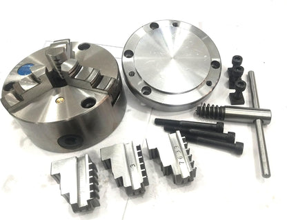 125 mm Self Centering Chuck +Reversible Jaws+ Back Plate (MT2 Spigot)-Fits HV6 Rotary Table