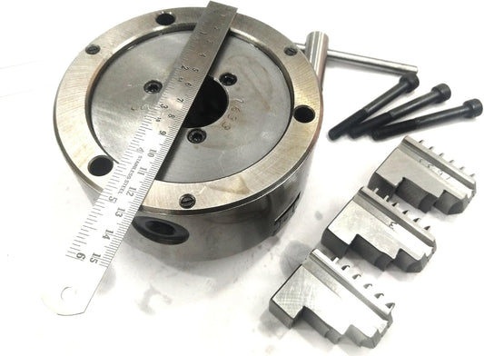 125 mm Self Centering Chuck +Reversible Jaws+ Back Plate (MT2 Spigot)-Fits HV6 Rotary Table