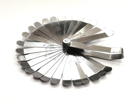 QUALITY OFF-SET BENT OEM FEELER GUAGE 26 BLADES STAINLESS STEEL 0.005" - 0.030"// 0.0127-0.762 MM