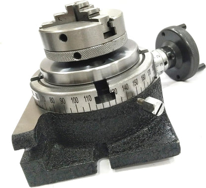 QUALITY PRECISION HORIZONTAL VERTICAL MILLING INDEXING 4"/ 100 ROTARY TABLE WITH SUITABLE TAILSTOCK & SMALL CHUCK & FIXING T NUT BOLTS