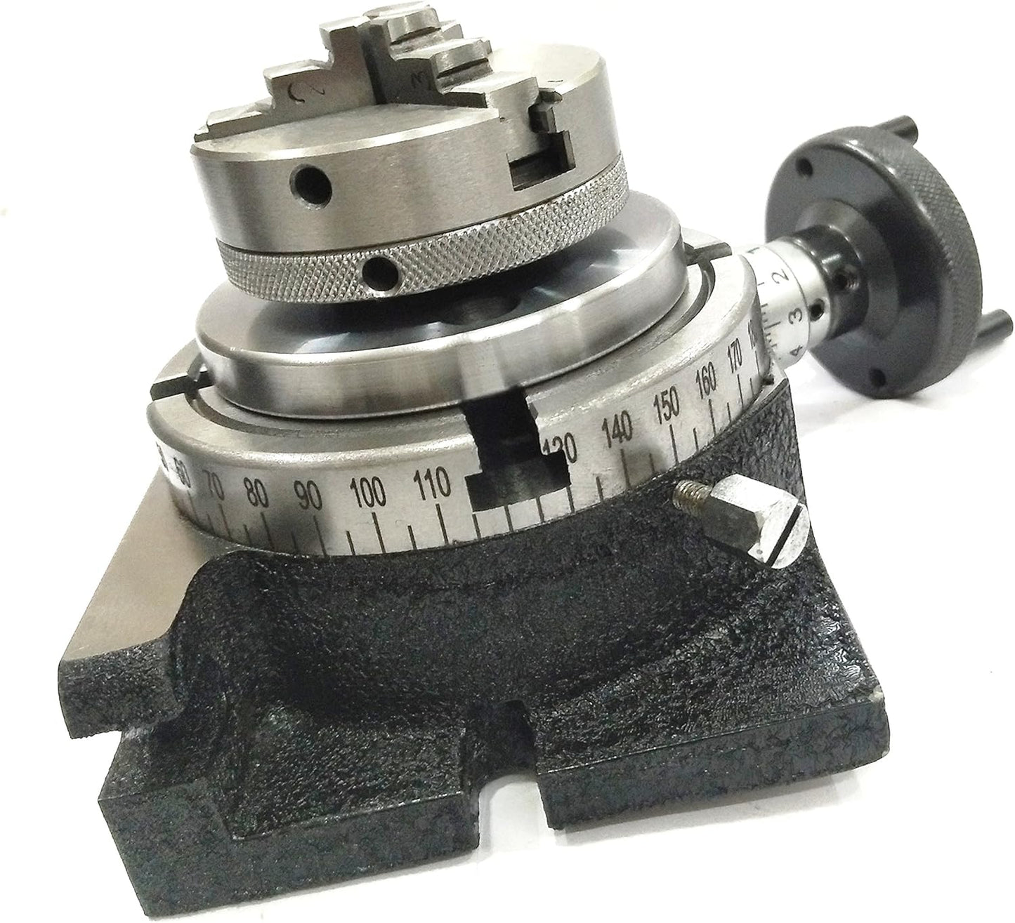 Precision Horizontal Vertical Milling Indexing 4"/ 100 Rotary Table With Suitable Tailstock & Small Chuck & Fixing T Nut Bolts (With 65 Mm 3 Jaws Self Centering Chuck)