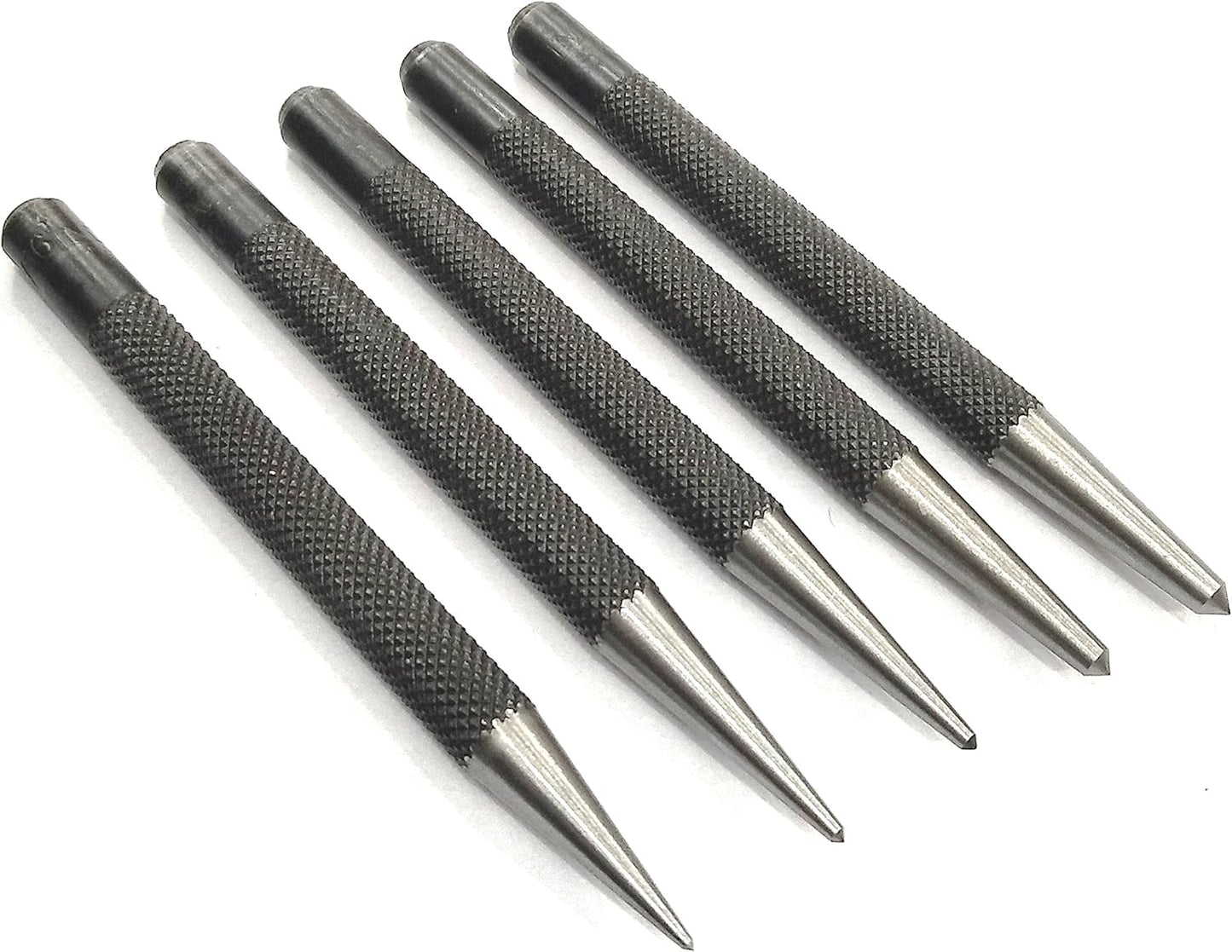 Set of 5 Round Head Center Punches for Metal and Woodworking – High-Quality Hand Tools